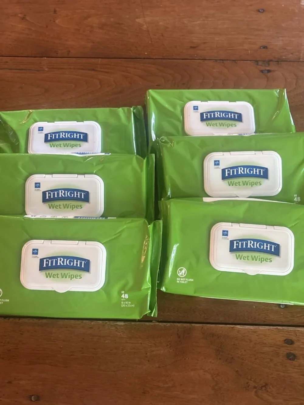 6 Packs FitRight Personal Cleansing Cloth Fragrance Free 48 Wipes Ea Exp 10/2027